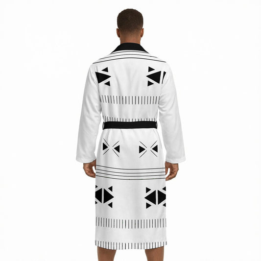 All Over Print Men’s Fleece-Lined Bathrobe with Belt