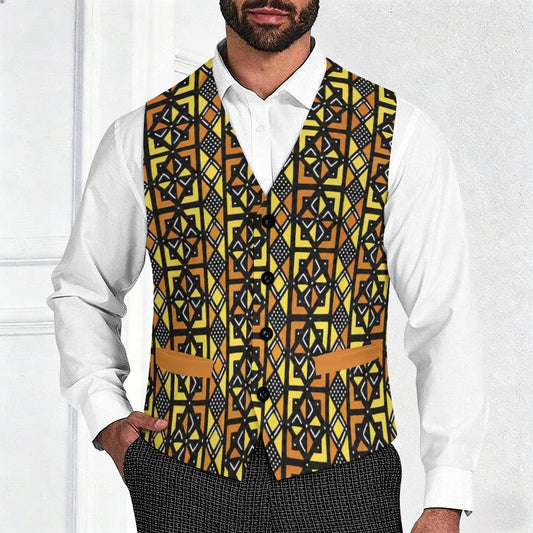 260gsm Kente Ascent Suit Vest for Men