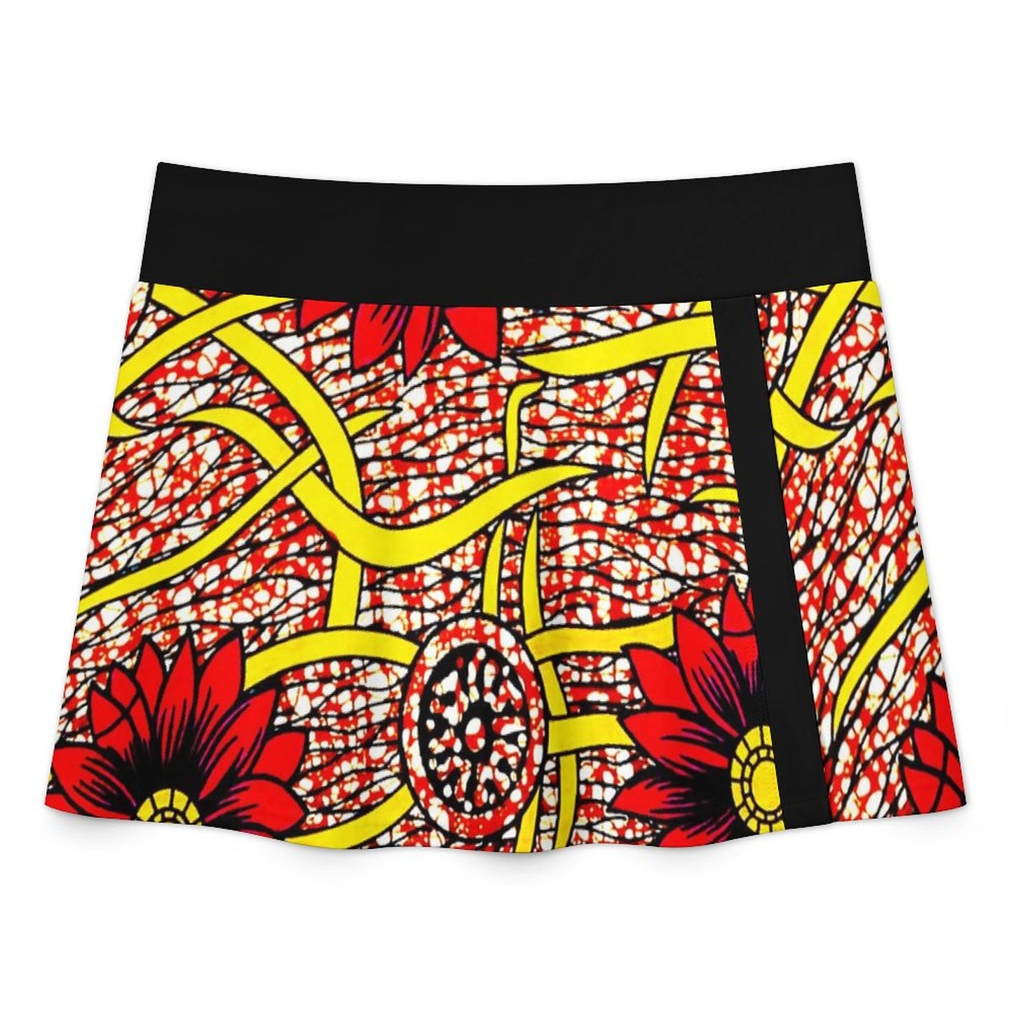Lace-up Split Ankara Skirt Swimsuit Set
