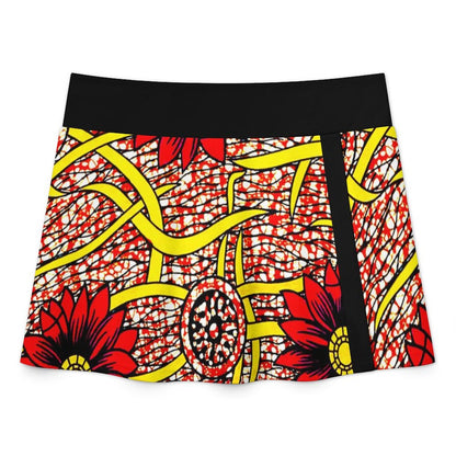 Lace-up Split Ankara Skirt Swimsuit Set