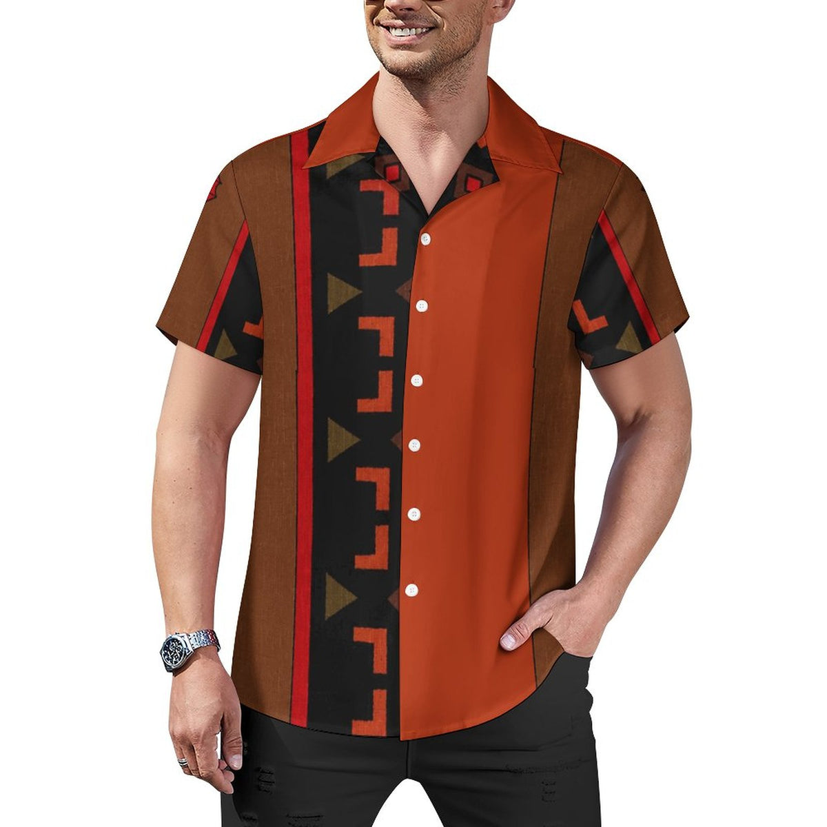 DTG 110gsm Cotton Cuban Collar Shirt For Men(All-Over Printing)