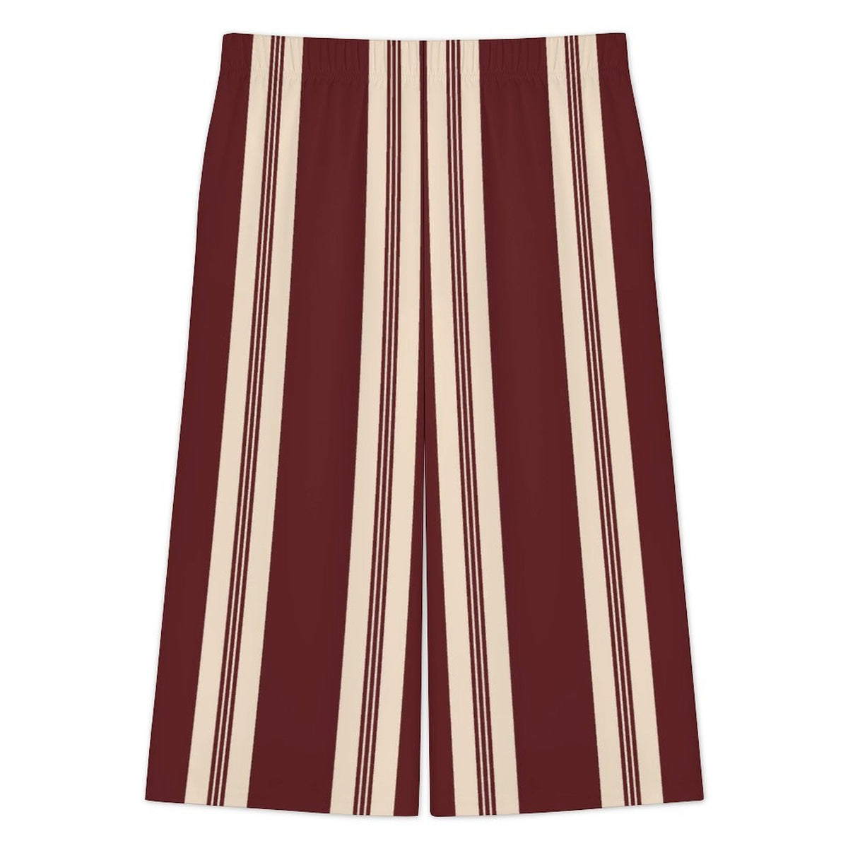 Aztec Print V-Neck Top & Striped Wide Leg Pants Set — 120gsm