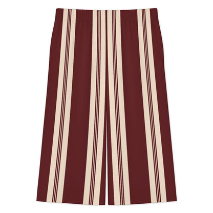 Aztec Print V-Neck Top & Striped Wide Leg Pants Set — 120gsm