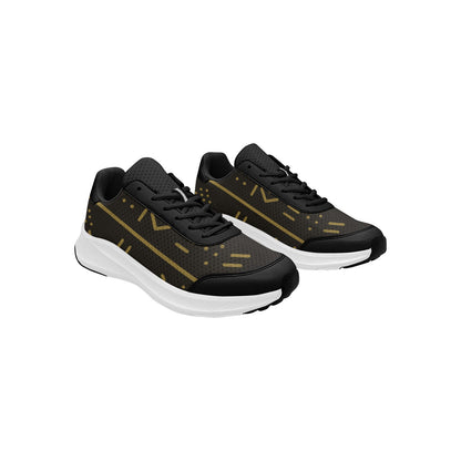 Women's Mudguard Running Shoes — Black & Gold Print
