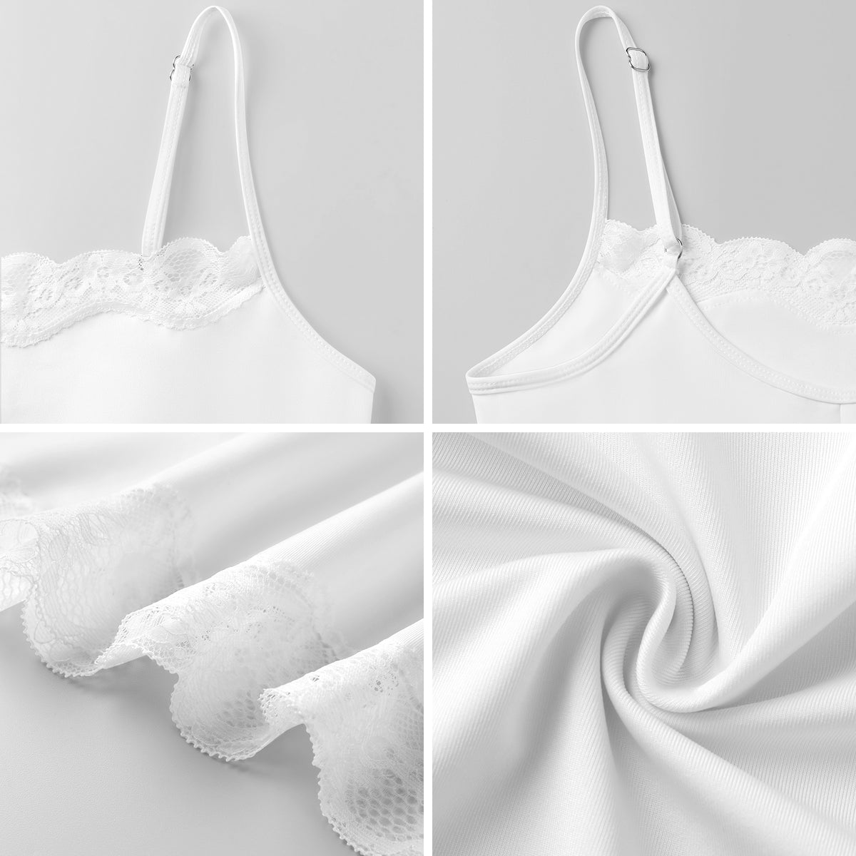 130gsm Sexy Lace Trim Spaghetti Strap Dress(All-Over Printing)