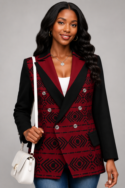 Women's Tribal Mudcloth Casual Blazer