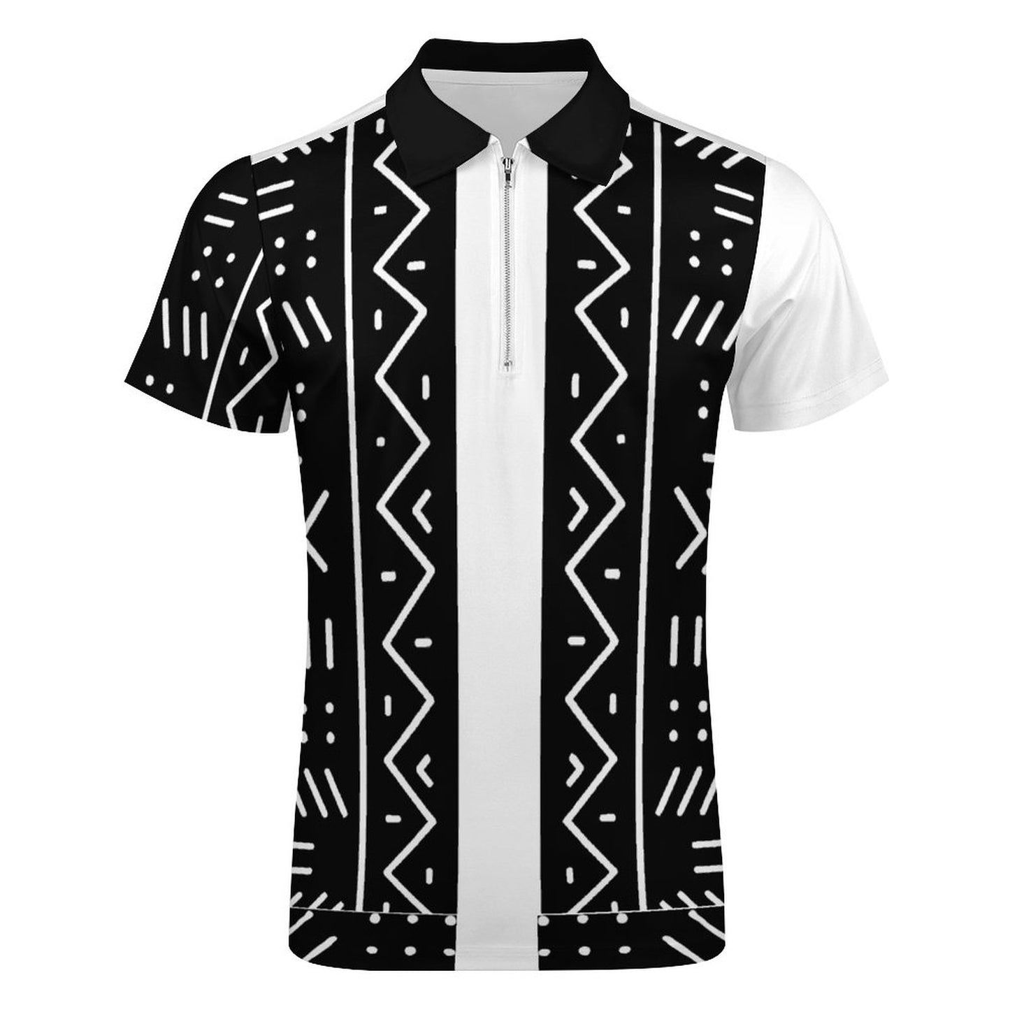 DTG 190gsm Cotton Zip Short Sleeve POLO Shirt for Men(All-Over Printing)