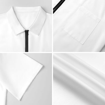 Zip Up Short Sleeve Shirt(All-Over Printing)