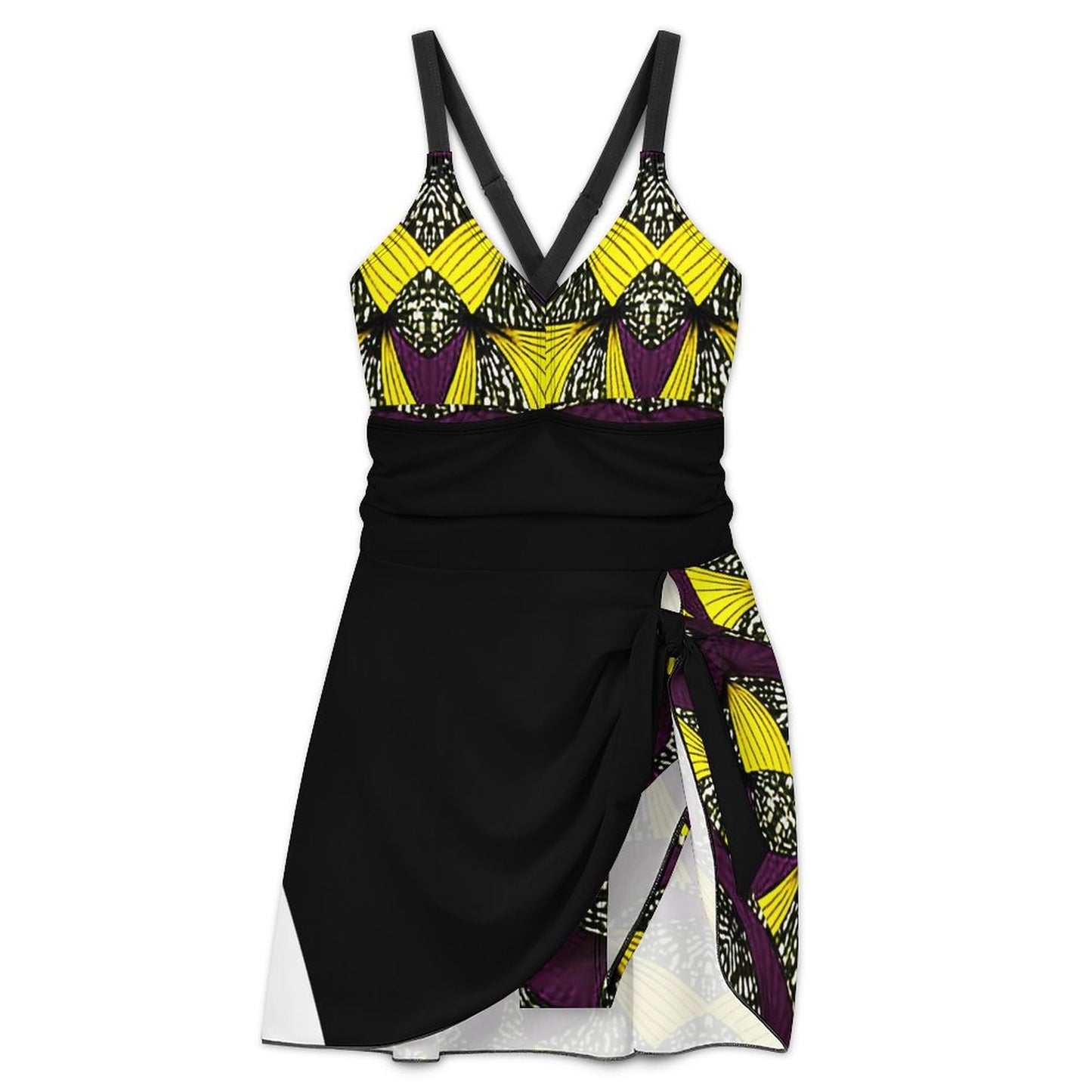 Ankara Strap One-Piece Skirted Swimsuit