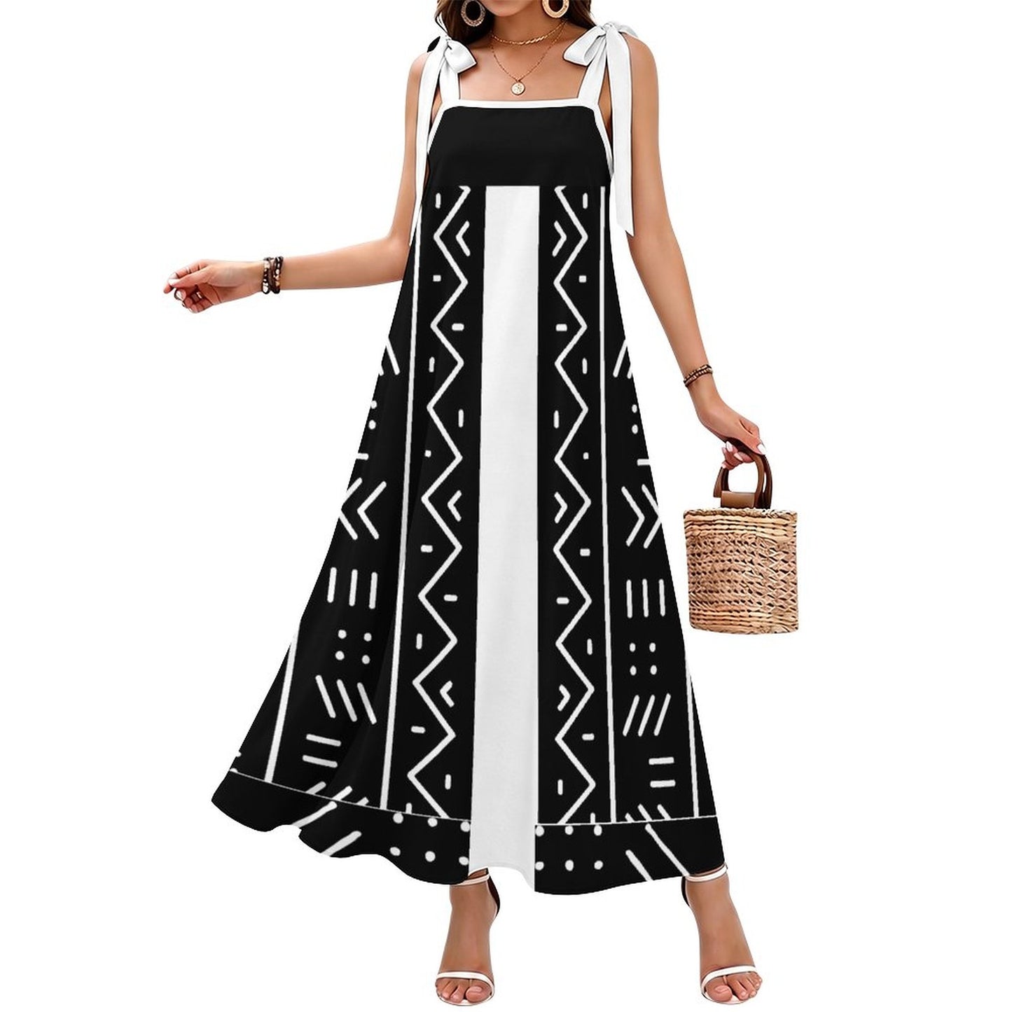 180gsm Ankle-length Slip Dress With Straps(All-Over Printing)