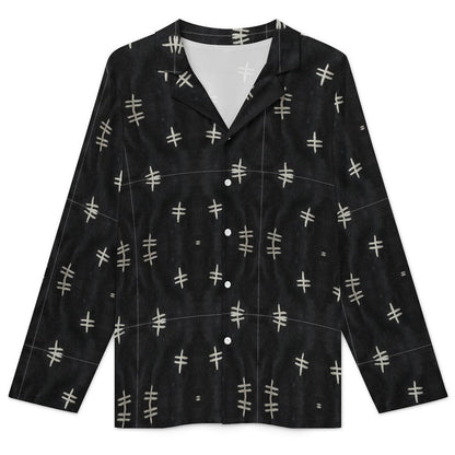 Bogolan Men's Long-Sleeve Pajama Set – African Mud Cloth Luxury Loungewear-180gsm