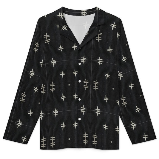 Bogolan Men's Long-Sleeve Pajama Set – African Mud Cloth Luxury Loungewear-180gsm