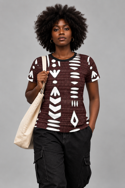 Women's Mudcloth Print Relaxed Fit T-Shirt