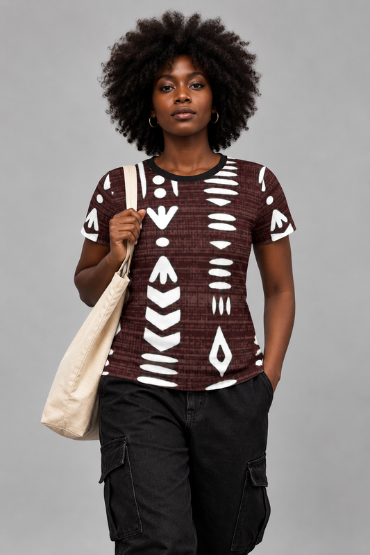 Women's Mudcloth Print Relaxed Fit T-Shirt