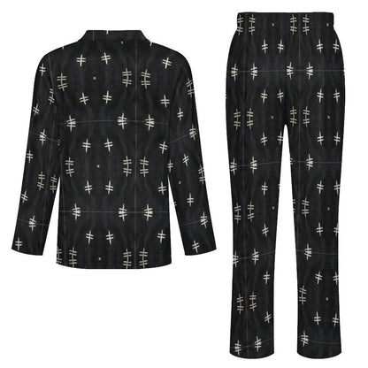 Bogolan Men's Long-Sleeve Pajama Set – African Mud Cloth Luxury Loungewear-180gsm