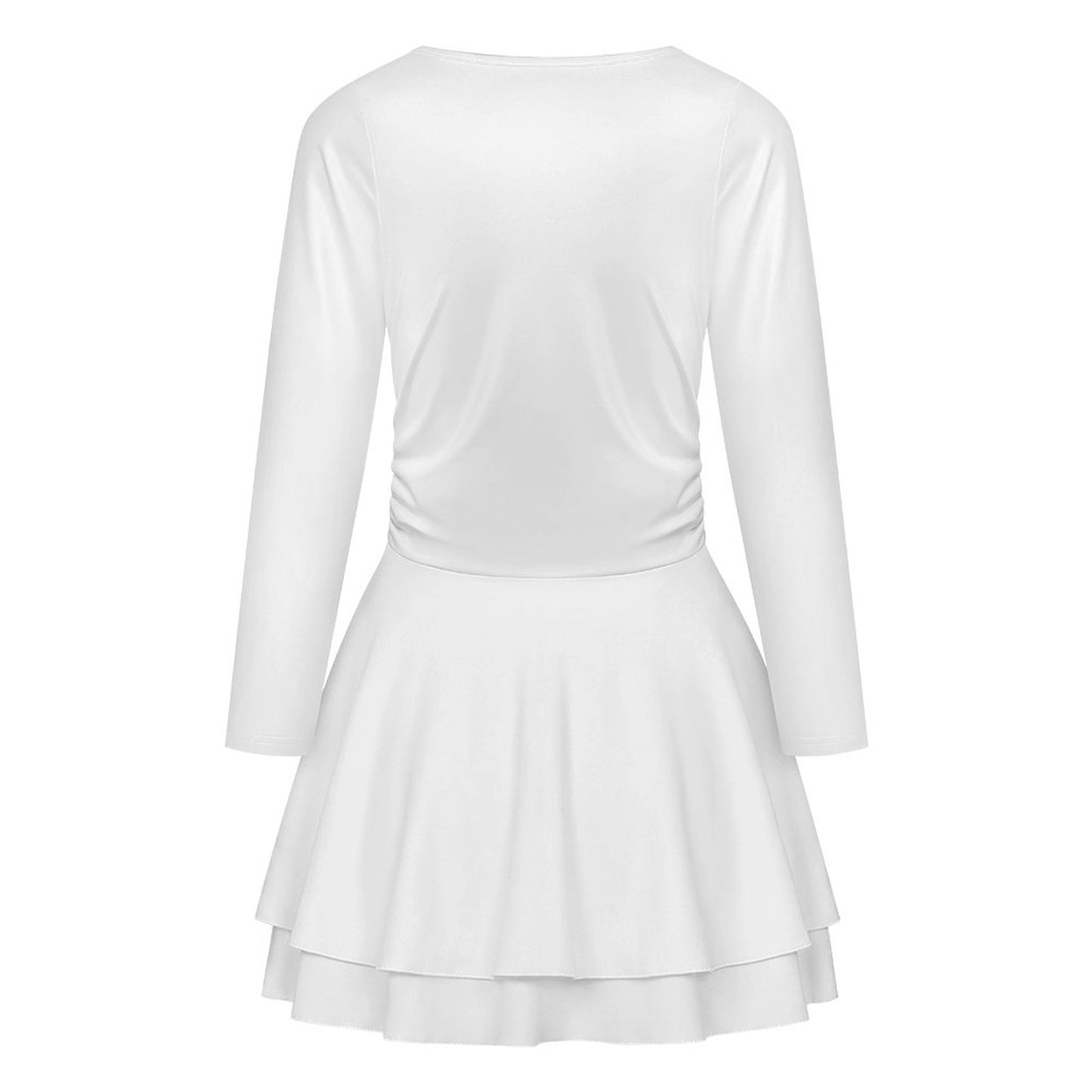 200gsm Women’s Square Neckline Ruffle Dress(All-Over Printing)