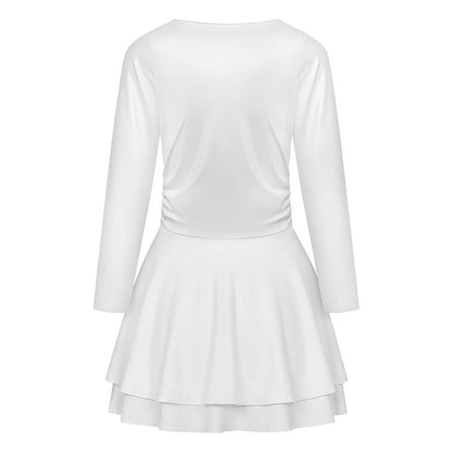 200gsm Women’s Square Neckline Ruffle Dress(All-Over Printing)