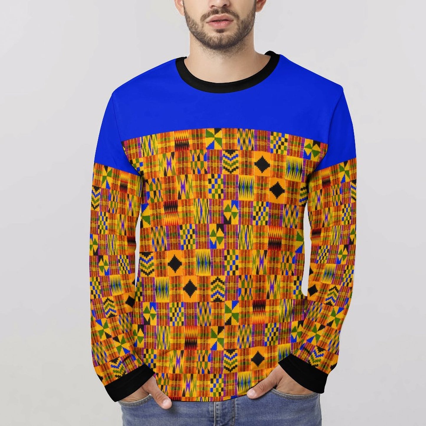 DTG 190gsm Cotton Long Sleeve T-shirt for Men(All-Over Printing)