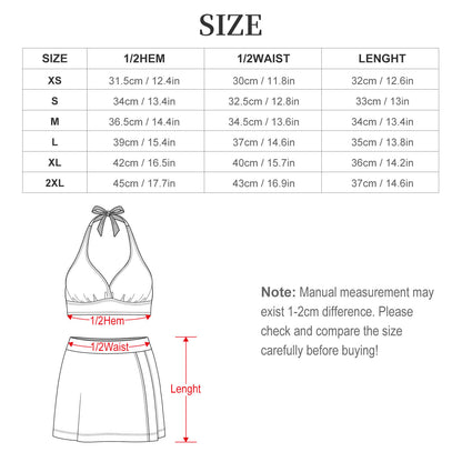 Lace-up Split Ankara Skirt Swimsuit Set