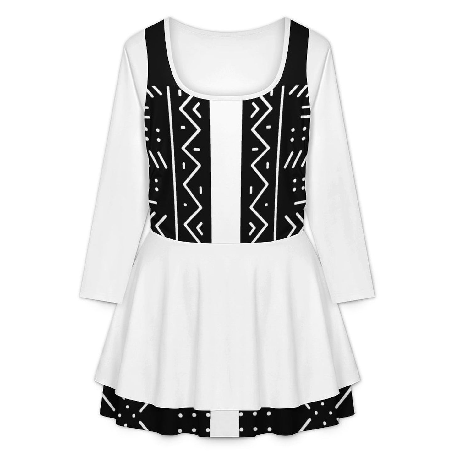 200gsm Women’s Square Neckline Ruffle Dress(All-Over Printing)