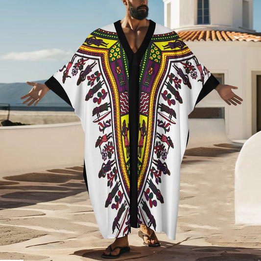 100gsm Middle Eastern Style Butterfly Sleeve Dashiki Kaftan