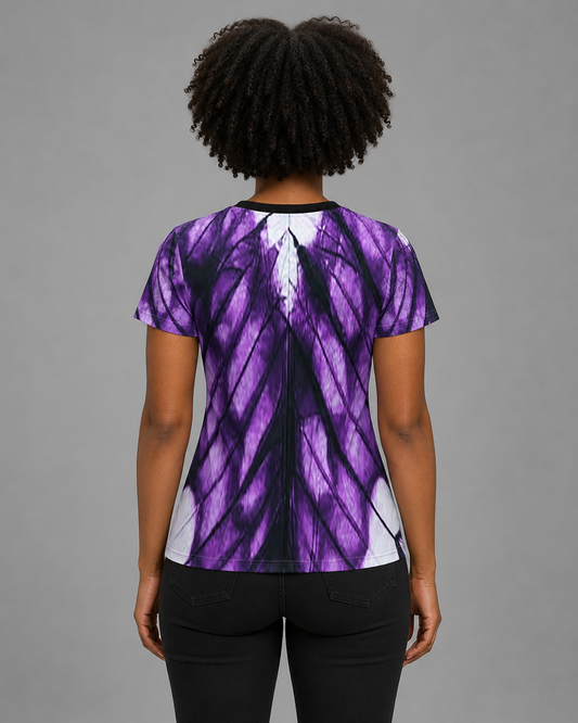 Women's Purple Tie-Dye Print Relaxed Fit T-Shirt