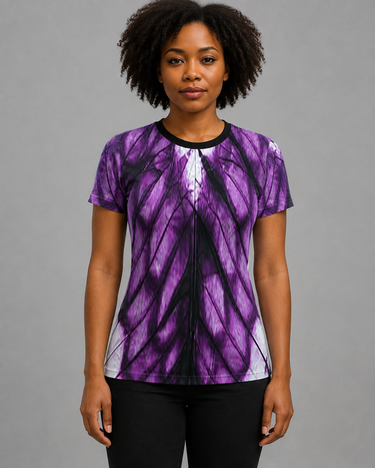 Women's Purple Tie-Dye Print Relaxed Fit T-Shirt