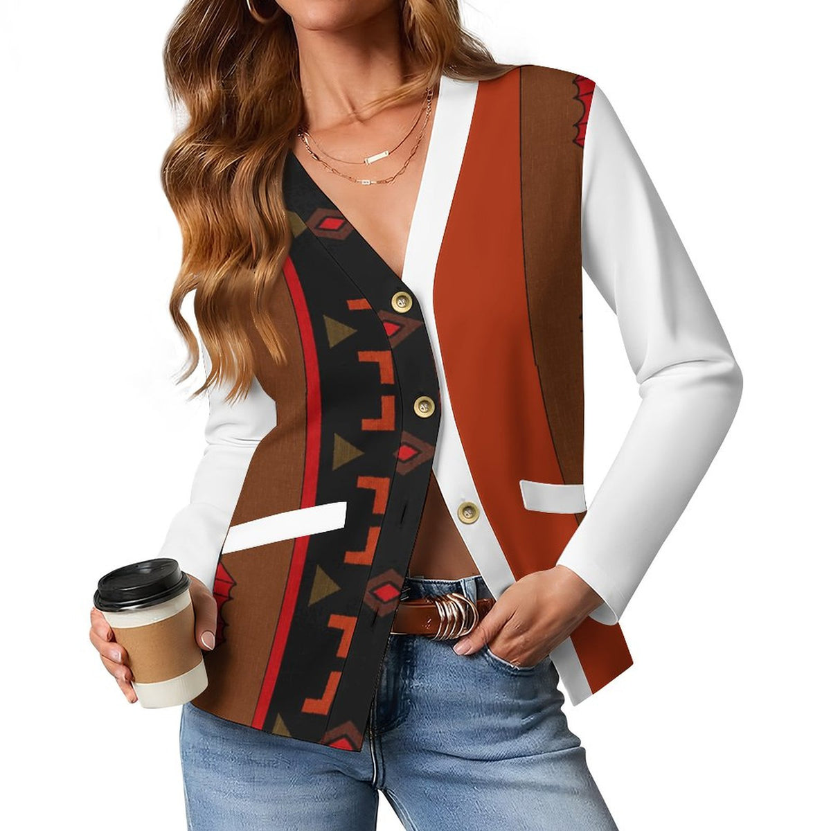170gsm Women's Lightweight Cardigan(All-Over Printing)