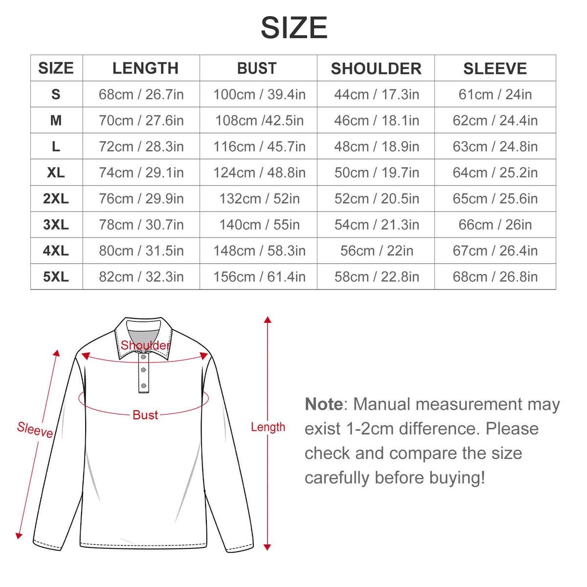 Men's Long Sleeve Sports Polo — Kente-Pattern Trim, Black