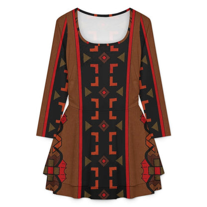 200gsm Women’s Square Neckline Ruffle Dress(All-Over Printing)