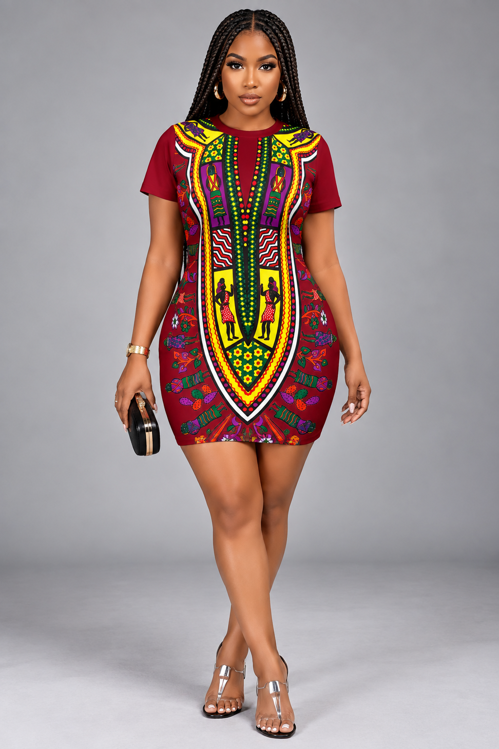 Design Women's Crew Neck Bodycon Dress