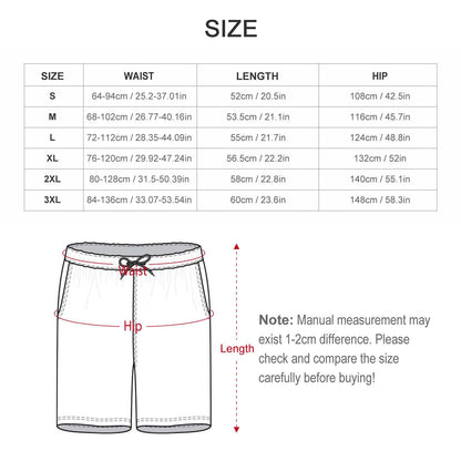 DTG 110gsm Cotton Men's Beach Shorts(All-Over Printing)