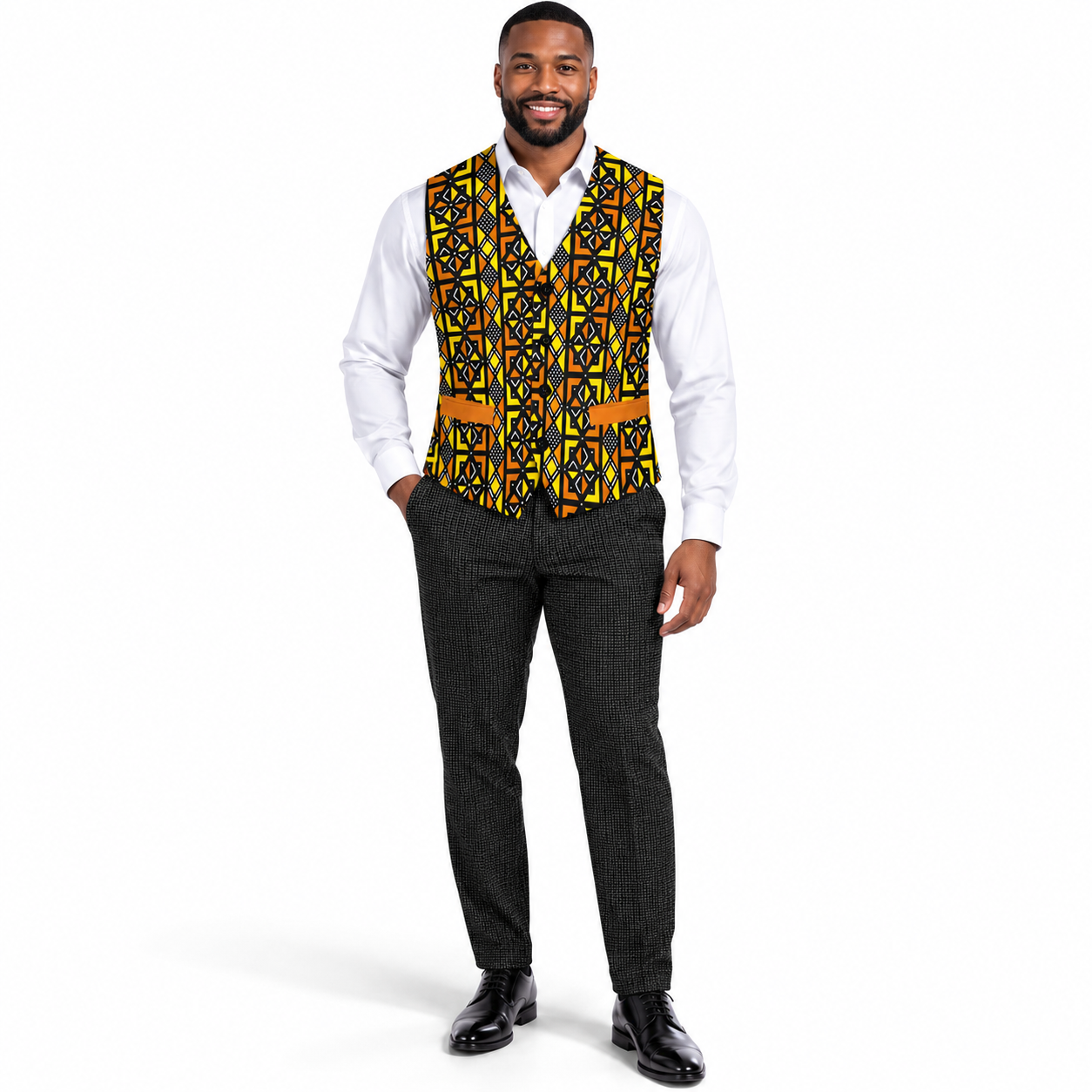 Kente Ascent Suit Vest — Men's Tailored Waistcoat