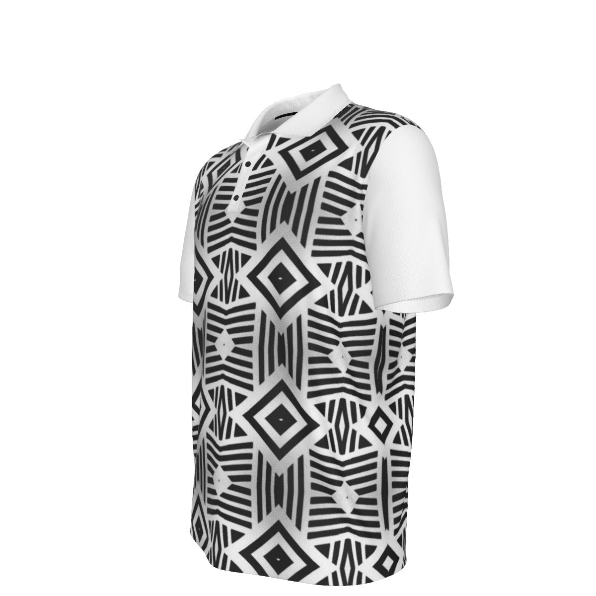 Bogolan Print Men's Polo Collar Jersey