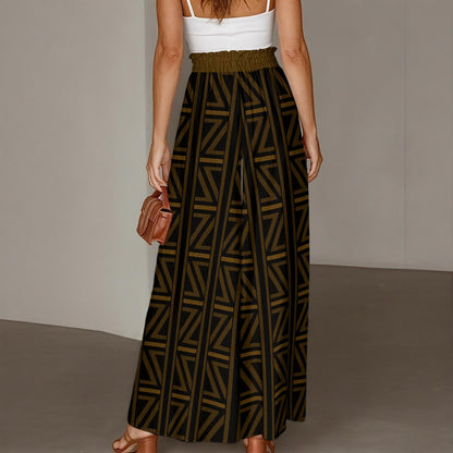 All-Over Print Women's Ruffled Wide-Leg Pants