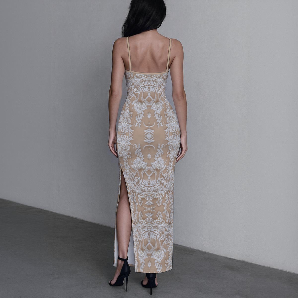 All-Over Print Women's Long Dress with Slit