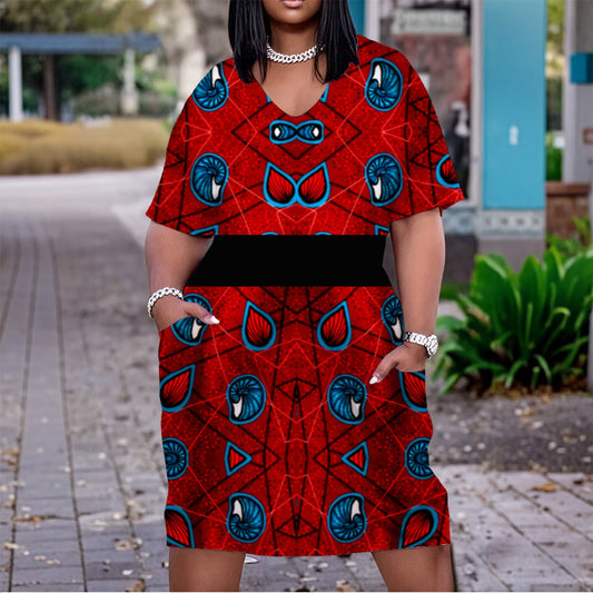 A woman on Ankara midi dress