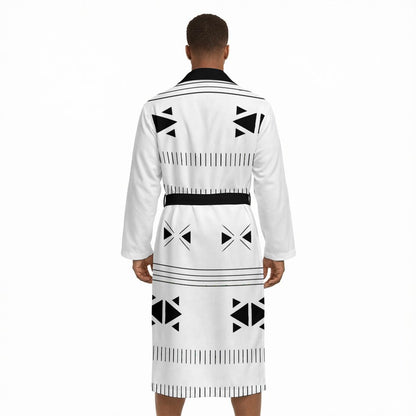 All Over Print Men’s Fleece-Lined Bathrobe with Belt