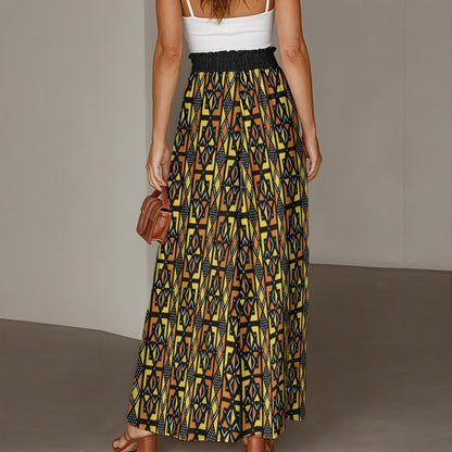 All-Over Print Women's Ruffled Wide-Leg Pants
