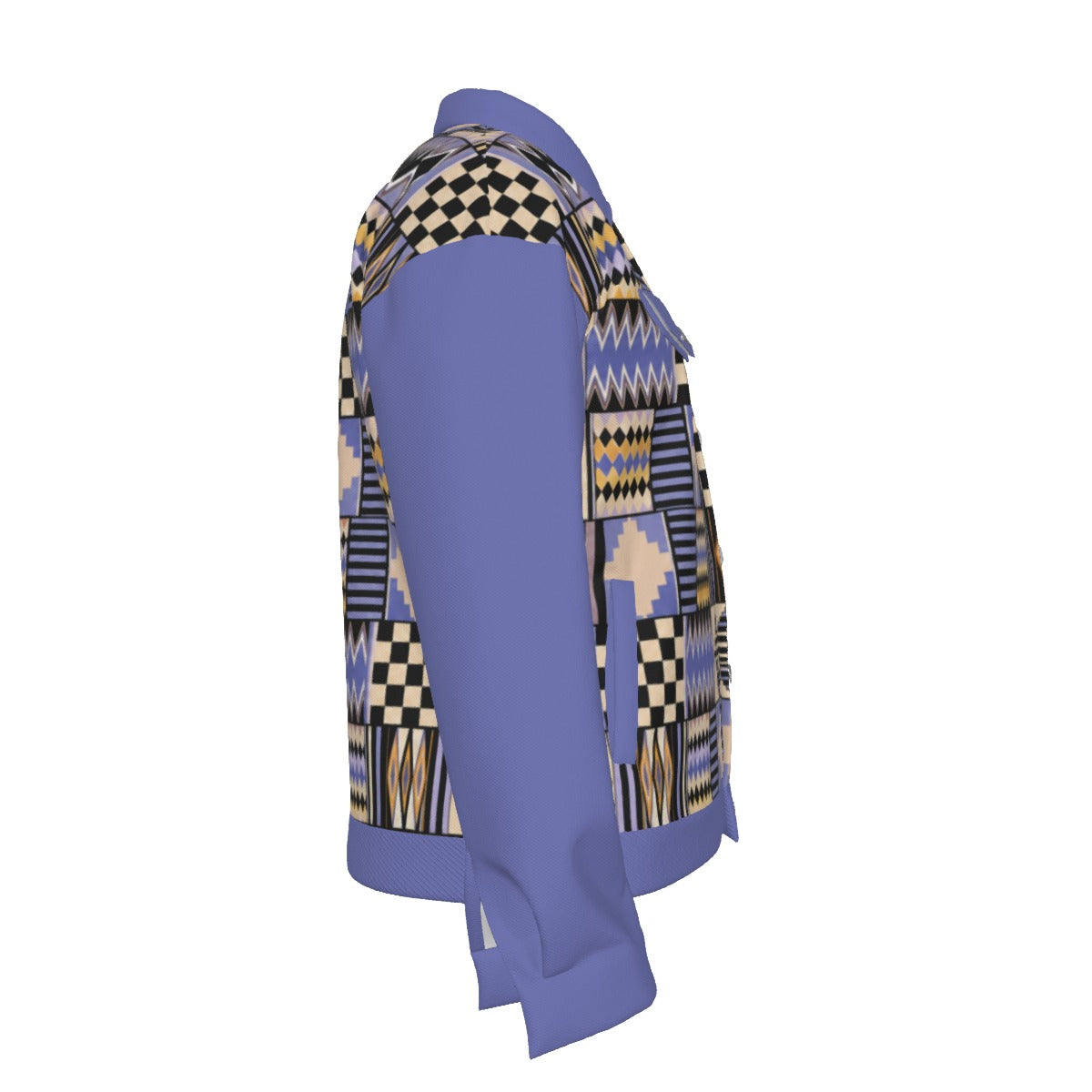 Authentic Kente Print Unisex Lapel Heritage Cotton Jacket | 245GSM Cotton