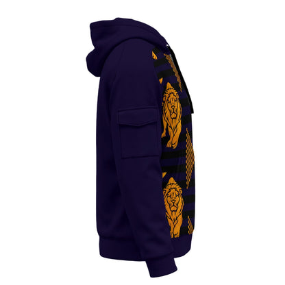 All-Over Print Men’s Fleece Half-Zip Hoodie With Arm Pockets