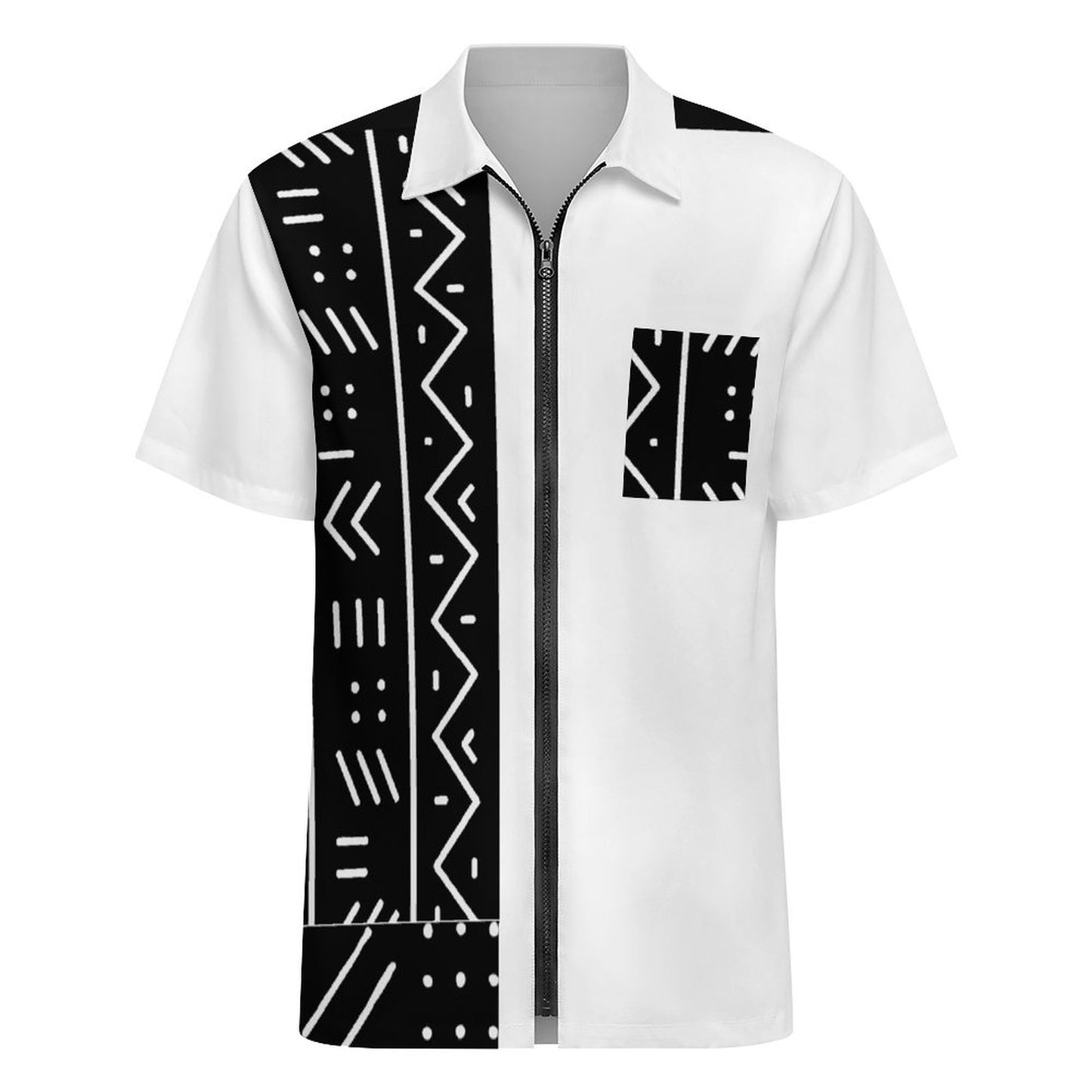 Zip Up Short Sleeve Shirt(All-Over Printing)
