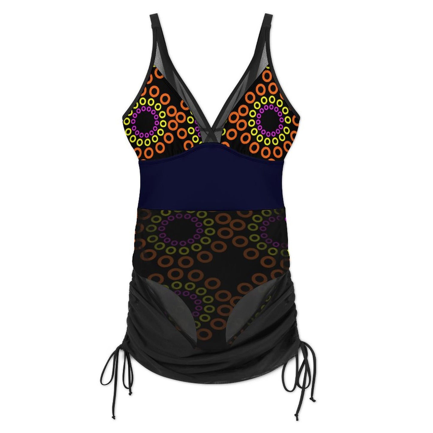 One Piece Ankara Swimsuit (190gsm Mesh) – Women's Tummy Control African Print Swim Dress