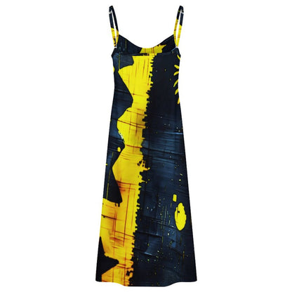 Tribal Print Women's Camisole Slit Dress | Afrocentric Maxi Dress | BasilioAfrik