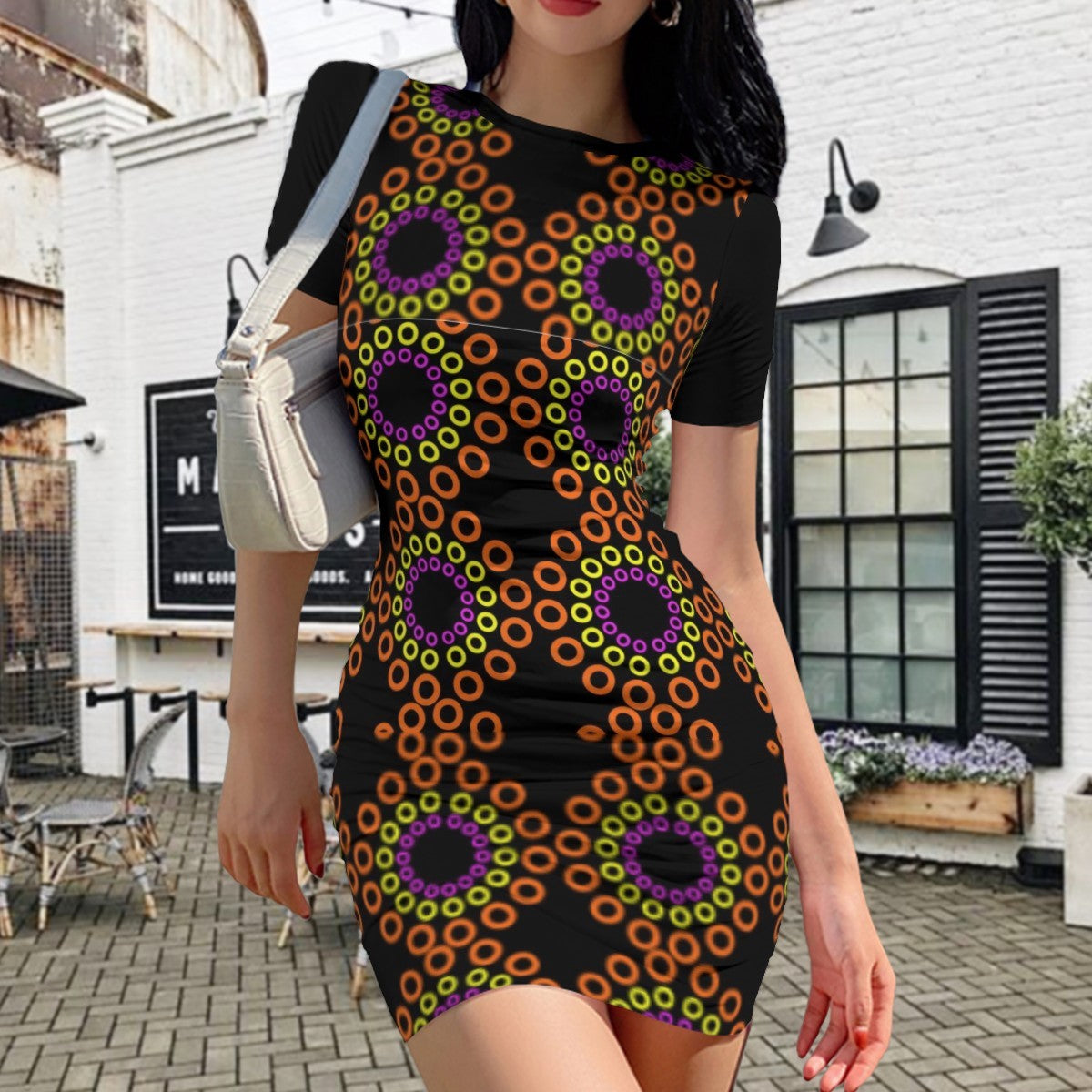 Ankara Poplin Bodycon Mini Dress – Sculpted Afrocentric Elegance
