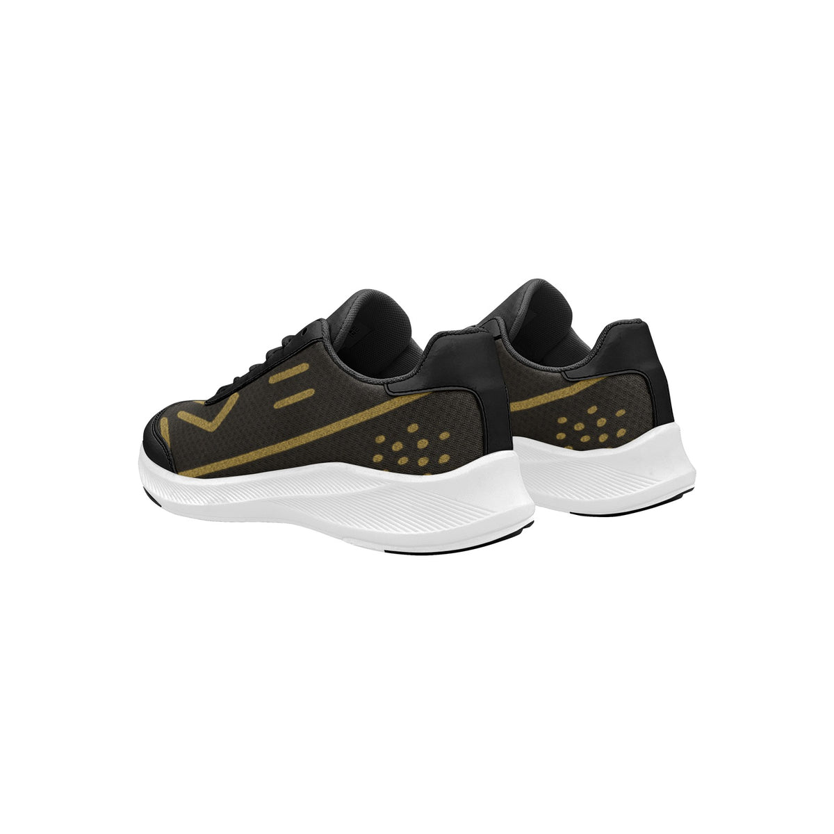 Men’s Mudguard Running Shoes — Black & Gold Print