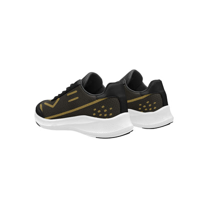 Men’s Mudguard Running Shoes — Black & Gold Print