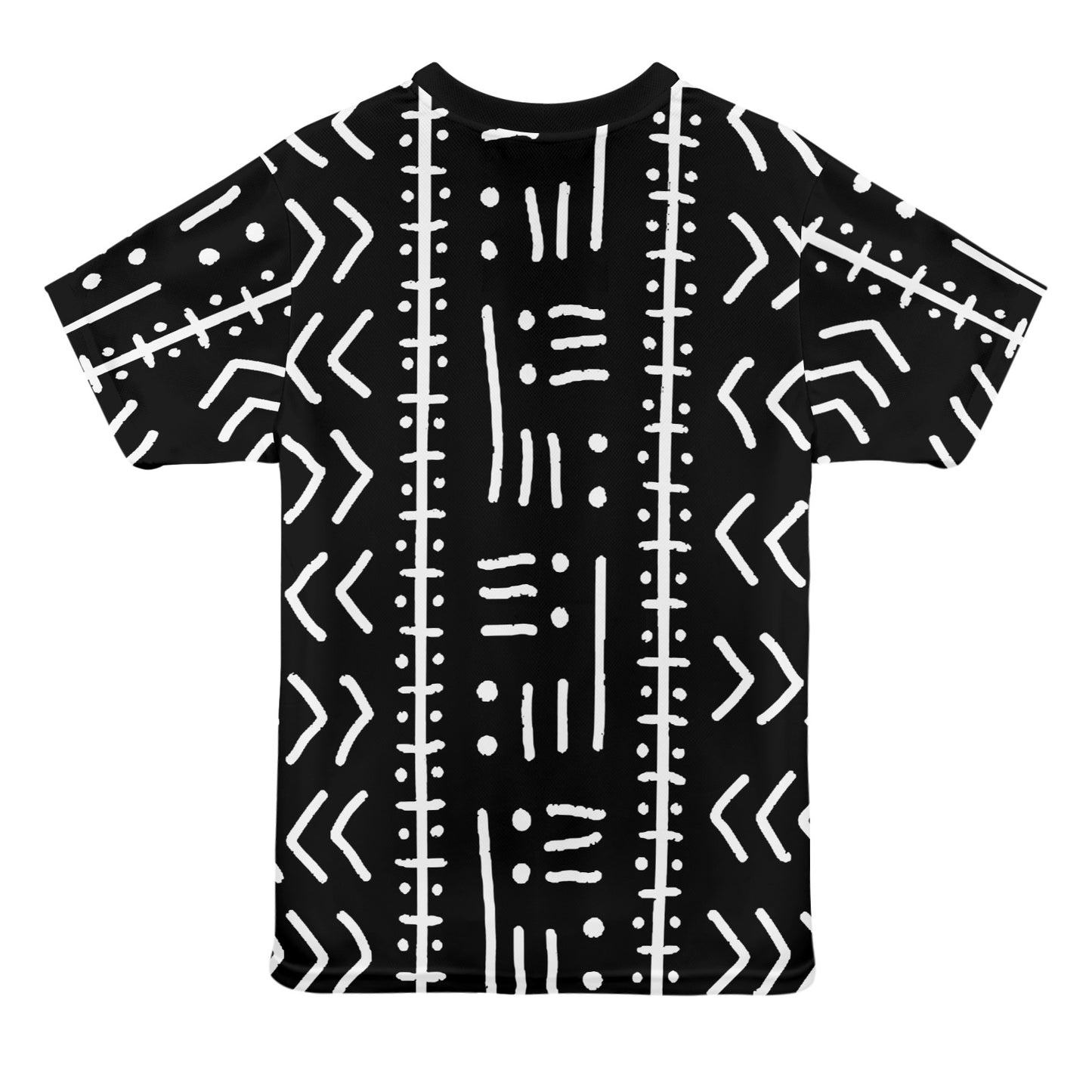 Women's Mudcloth Print, Black & White Relaxed Fit T-Shirt