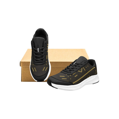 Women's Mudguard Running Shoes — Black & Gold Print
