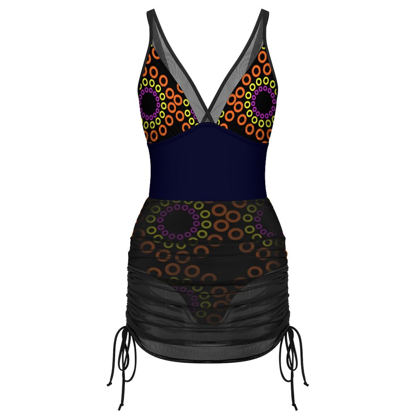 One Piece Ankara Swimsuit (190gsm Mesh) – Women's Tummy Control African Print Swim Dress